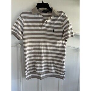 Men’s Polo Ralph Lauren Polo Gray And White Stripe Blue horse Smal